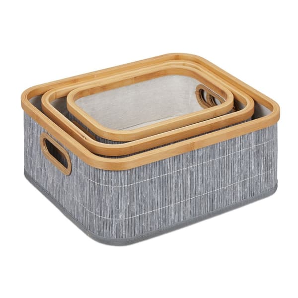 Förvaringskorgar bambu set om 3