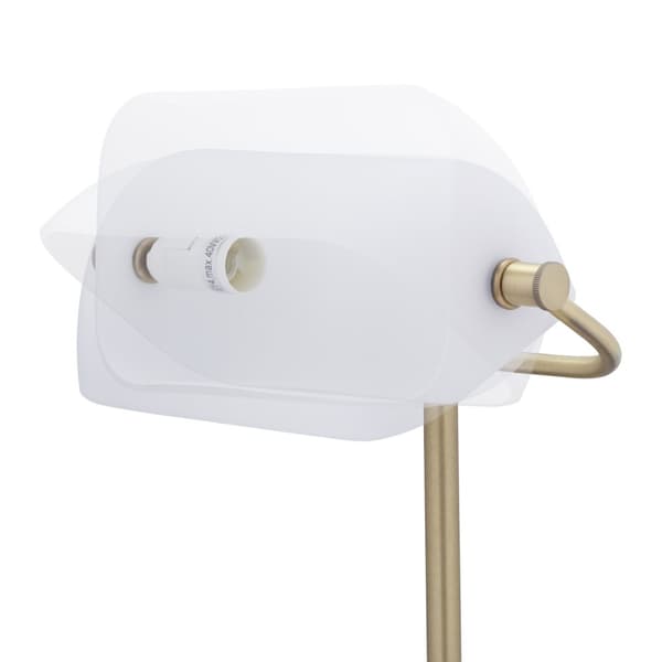 Bankirlampa med vit skärm