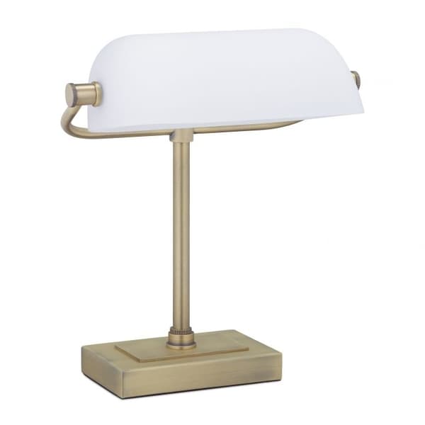 Bankirlampa med vit skärm