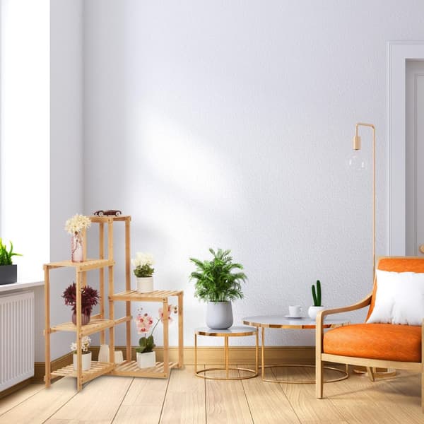 Hörnhylla för växter Bambu