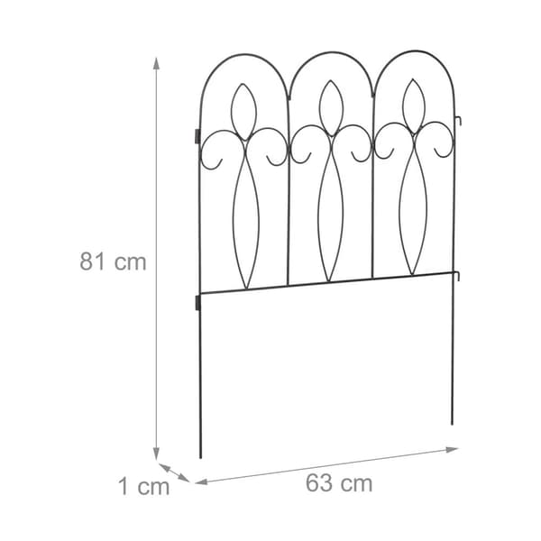 metall blomsterbed gjerde i 6 deler