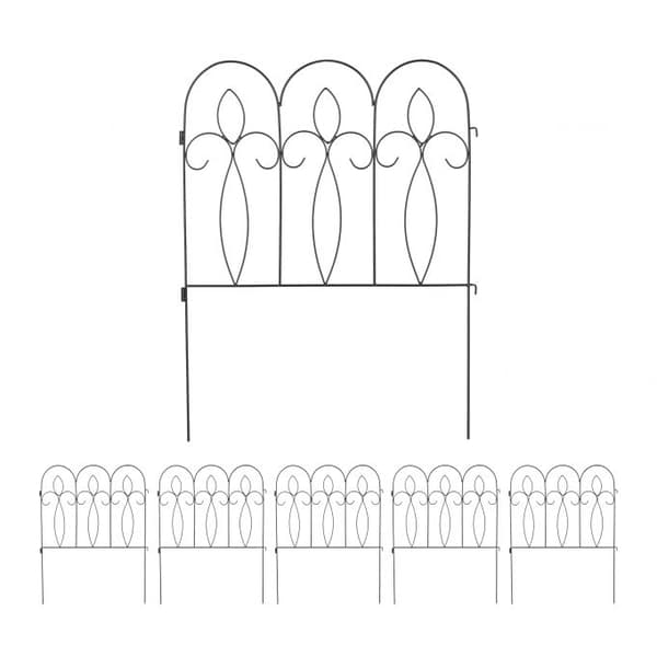 blomsterrabattstaket i metall i 6 delar