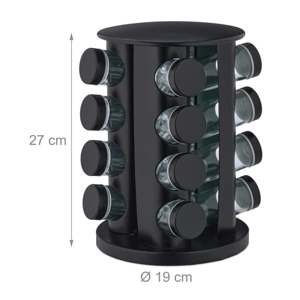 Krydderi karrusel med 16 glas