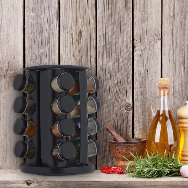 Krydderi karrusel med 16 glas