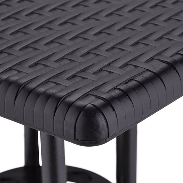 Havebord i sort rattan look