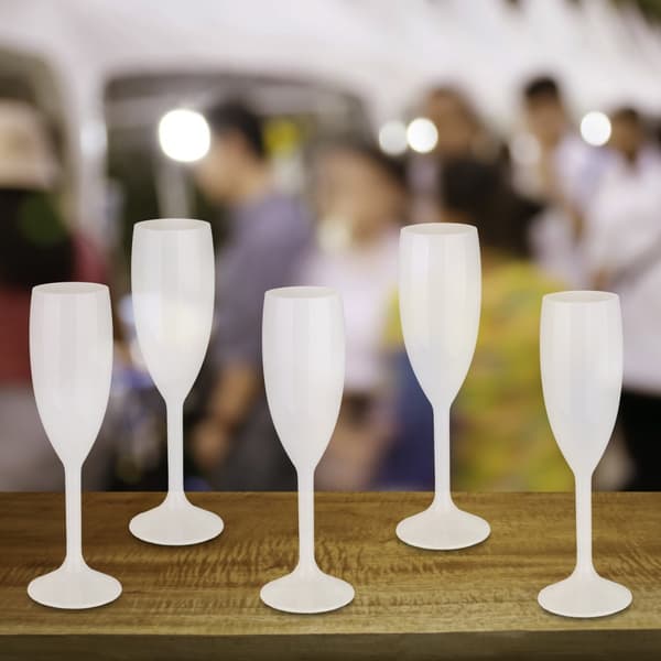 Plast champagneglass, sett med 6 stk