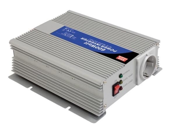 Meanwell - Modificeret Sine Wave Dc-Ac Power Inverter - 12 V - 600 W - Tysk stikkontakt