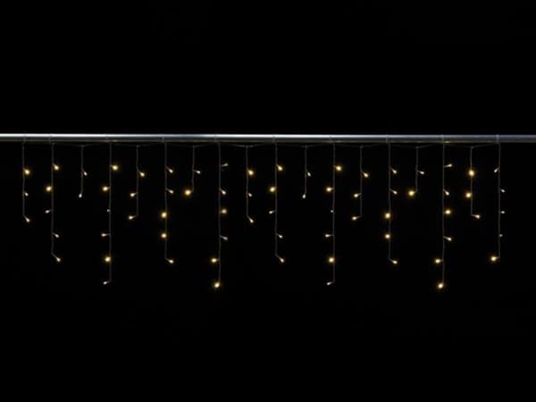 Cascade Light Led - 2 X 0,6 M - 72 varmhvide lamper - Gennemsigtig ledning - Modulator