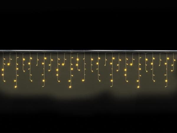 Cascade Light Led - 4 X 0,6 M - 144 varmhvite lamper - Gjennomsiktig ledning - Modulator