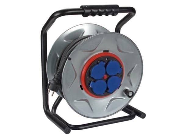 Profesjonell neopren kabeltrommel med anti-vri system - 40 M - 3G2.5 - 4 sokler - tysk sokkel