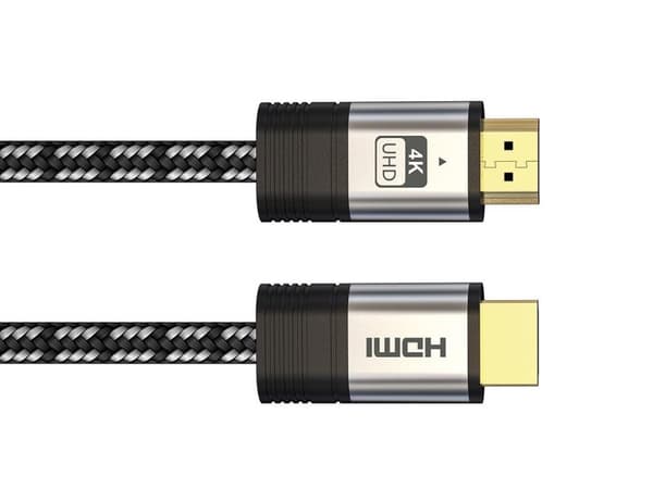 Premium HDMI 2.0 bomullsflätad kabel med guldpläterad kontakt - 4K-video - 1 meter