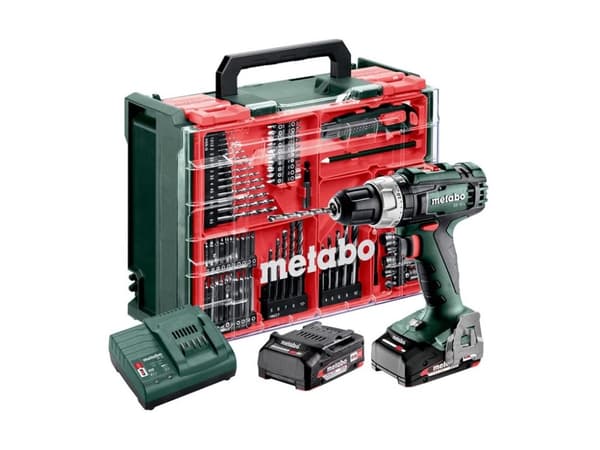 Sb 18 L Akku Hammerboresæt, 18V 2 X 2Ah Li-Power, Oplader Sc 30, Plast bæretaske, Mobilværksted
