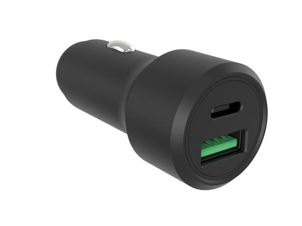 Usb billader - Aluminiumshus - 2 utganger - Usb-A & Usb-C - 38W