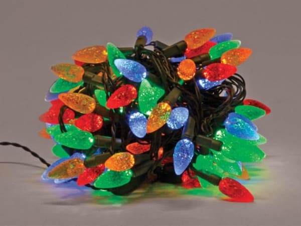 Strawberry Light Led - 12 M - 120 flerfarvede lamper - Grøn ledning - 24 V