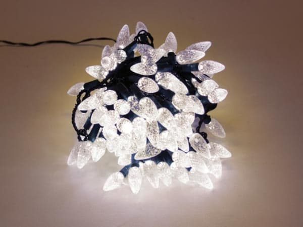 Strawberry Light Led - 12 M - 120 varmhvite lamper - Grønn ledning - 24 V