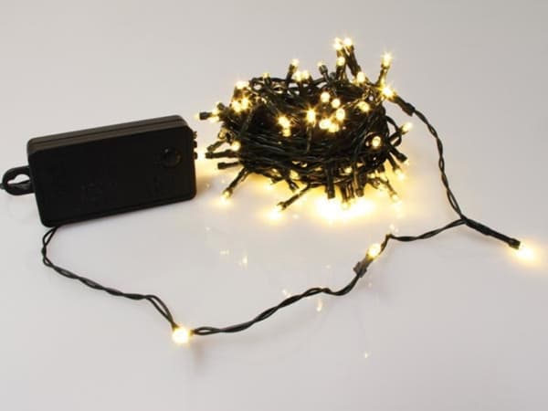 Smart Light LED - 10 M - 100 varma vita lampor - Grön tråd - Modulator - Batterier medföljer ej