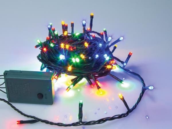 Sparkle Light Led - 8 M - 120 flerfargede lamper - Grønn ledning - Modulator