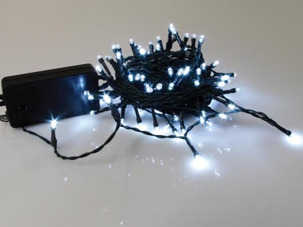 Smart Light Led - 10 M - 100 hvide lamper - Grøn ledning - Modulator - Batterier medfølger ikke