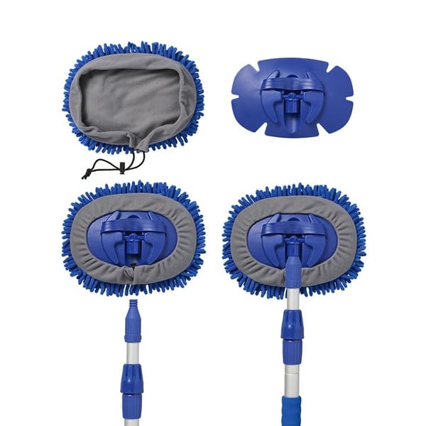 Vaskebørste chenille mikrofiber teleskophåndtak 2,5 m blå