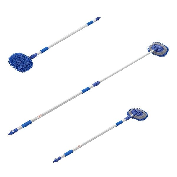 Vaskebørste chenille mikrofiber teleskophåndtak 2,5 m blå