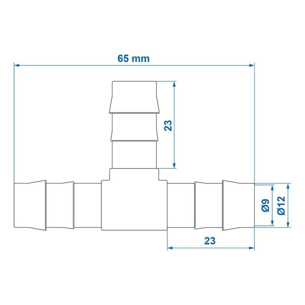 Vesiletkun liitin T-kappale 12mm per kappale