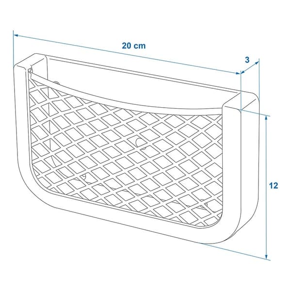 Opbevaringsnet 20 x 12 x 3 cm med plastramme