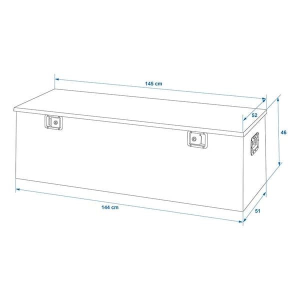 Trailerværktøjskasse alu 1450 x 520 x H460 mm