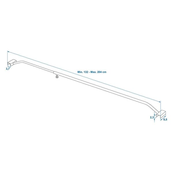 Presenningsfäste aluminium justerbar 132-204cm för släpvagnsskydd