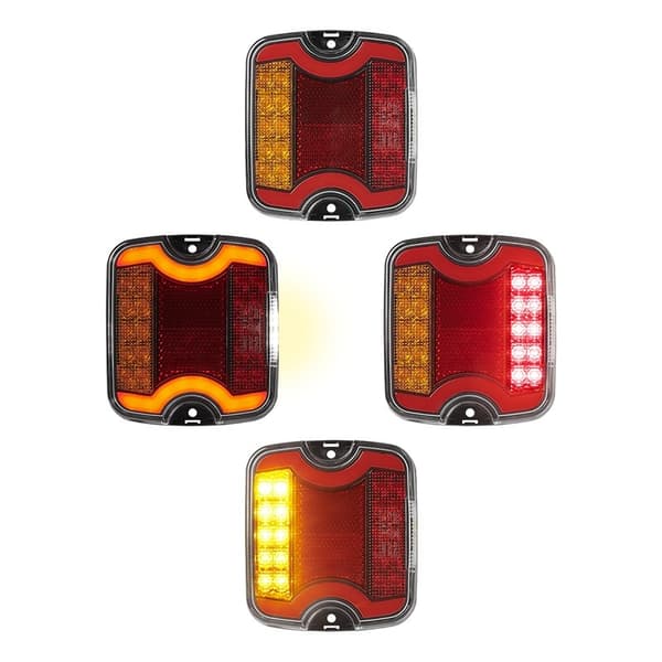Baglygte 4 funktion 105 x 95 mm LED + GLOW venstre