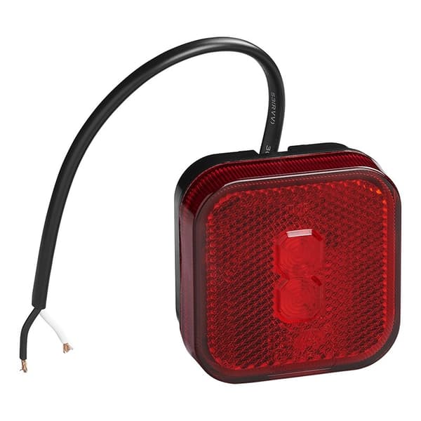 Bakre positionslykta 12/24V röd 65 x 65 mm LED