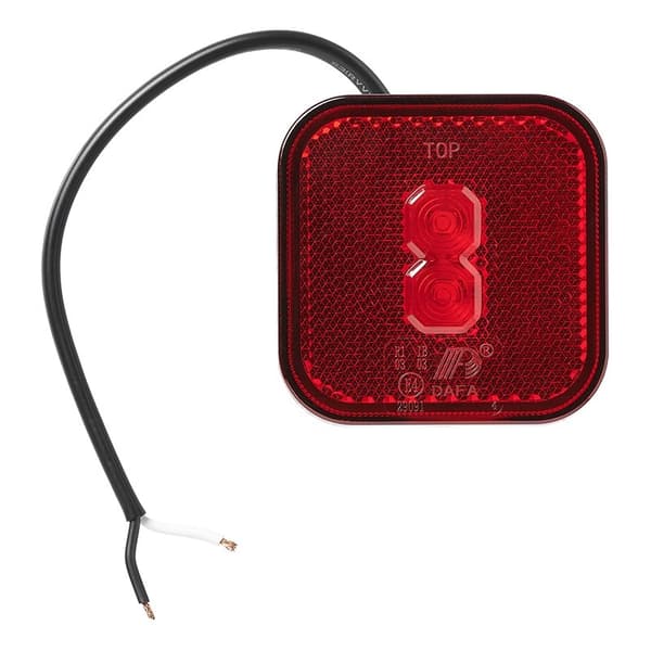 Bakre positionslykta 12/24V röd 65 x 65 mm LED