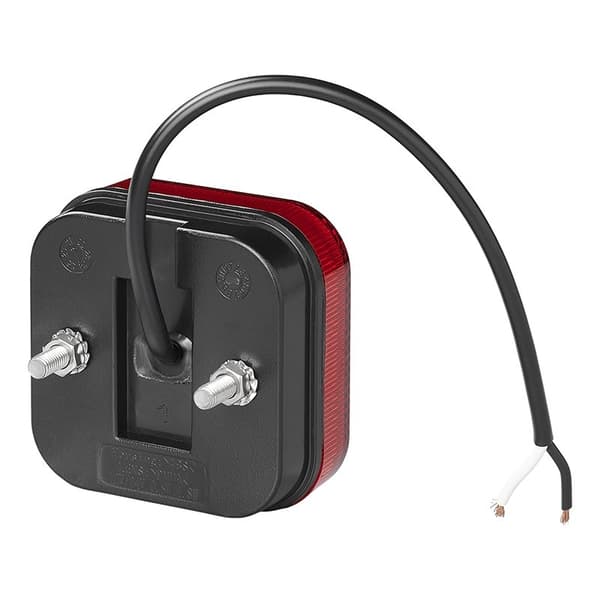 Bakre positionslykta 12/24V röd 65 x 65 mm LED