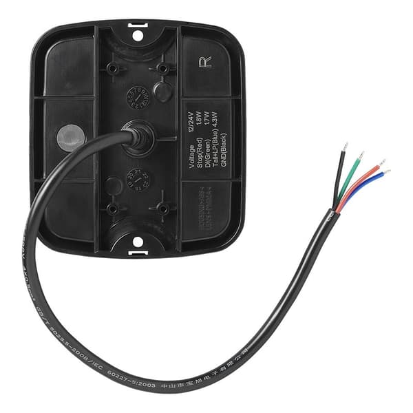 Baklykt 4 funksjon 105 x 95 mm LED + GLØD høyre