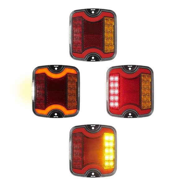 Baklykt 4 funksjon 105 x 95 mm LED + GLØD høyre