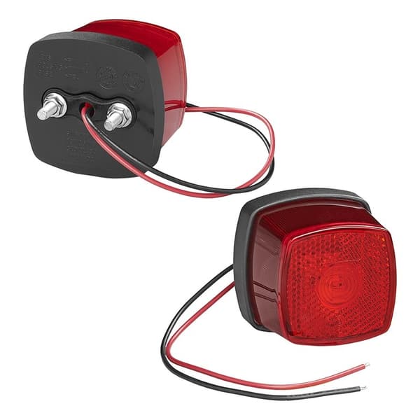 Bakre posisjonslykt 9-30V rød 61 x 61 mm LED