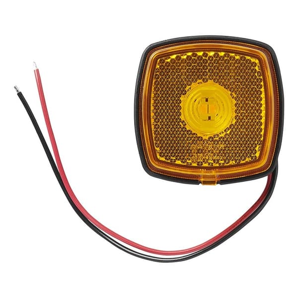 Sidomarkeringslampa 9-30V bärnsten 61 x 61 mm LED