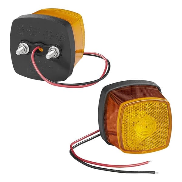 Sidomarkeringslampa 9-30V bärnsten 61 x 61 mm LED