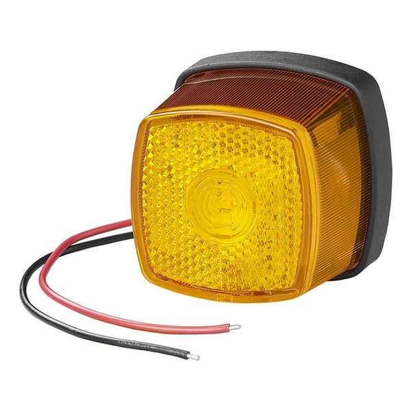 Sidomarkeringslampa 9-30V bärnsten 61 x 61 mm LED