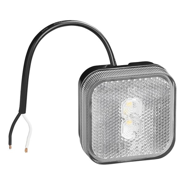 Främre positionslampa 12/24V vit 65 x 65 mm LED
