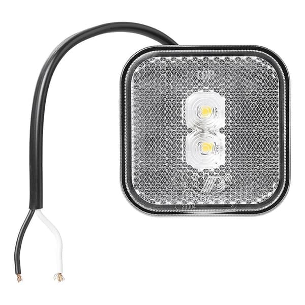 Främre positionslampa 12/24V vit 65 x 65 mm LED