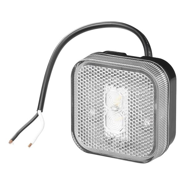 Främre positionslampa 12/24V vit 65 x 65 mm LED