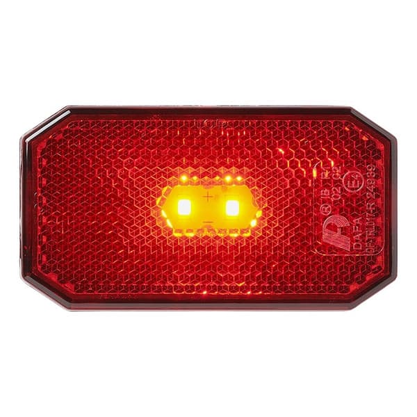 Bakre positionslykta 12/24V röd 80 x 44 mm LED