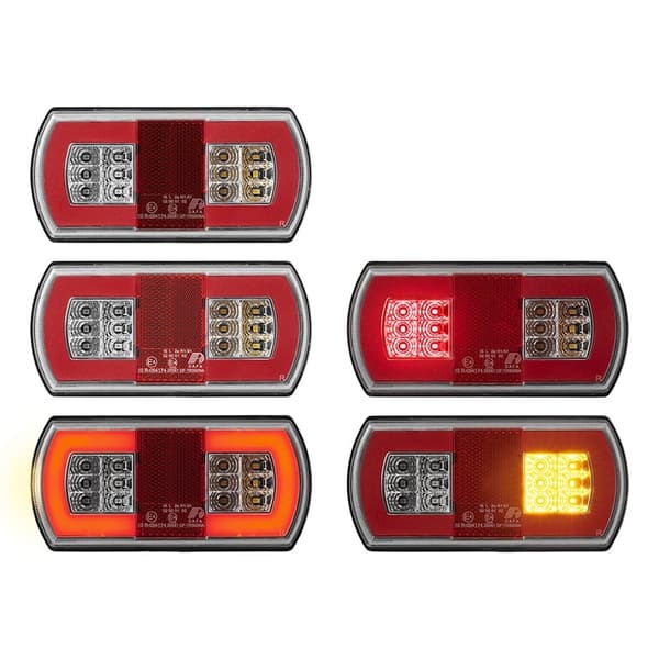 Baklykta 5 funktion 225 x 105 mm 43LED höger