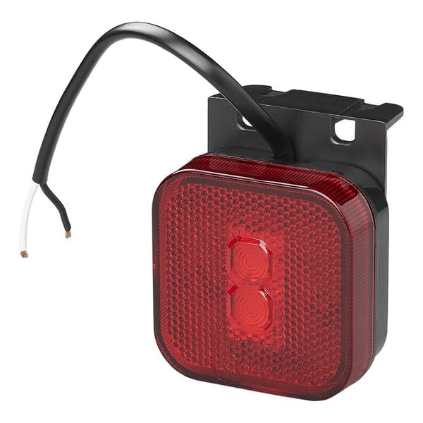 Posisjonslys bak 12/24V rød 65 x 65 mm LED med holder