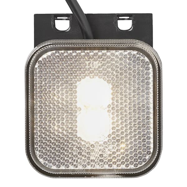 Främre positionslampa 12/24V vit 65 x 65 mm LED med hållare