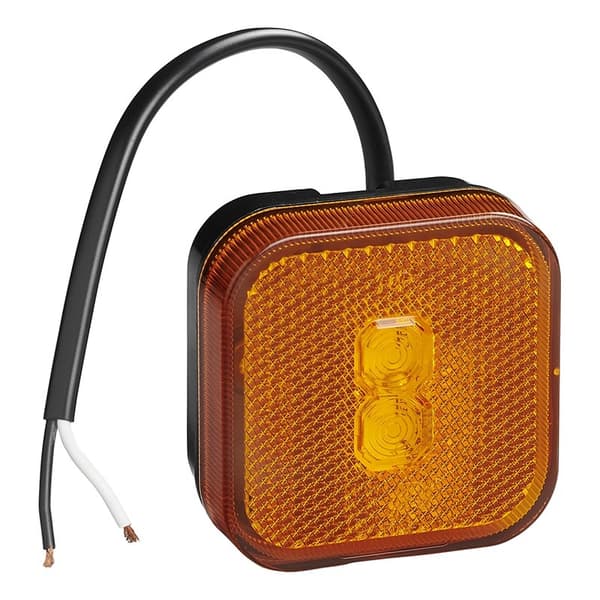 Sidemarkeringslampe 12/24V rav 65 x 65 mm LED