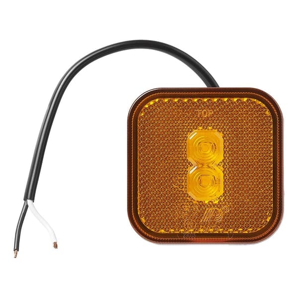Sidemarkeringslampe 12/24V rav 65 x 65 mm LED