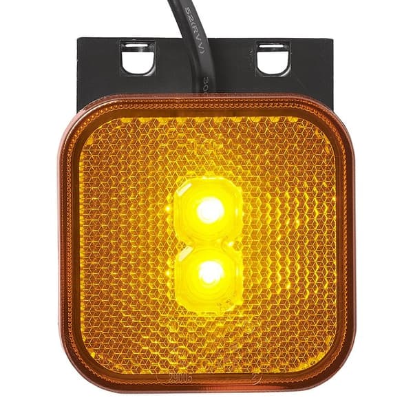 Sidemarkeringslygte 12/24V rav 65 x 65 mm LED med holder