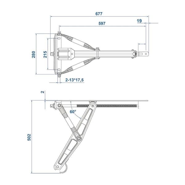 Hjørnestøt 1500 kg L: 677 mm H:502 mm