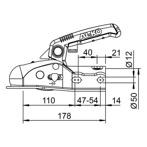 AL-KO Kuulaliitin AK 270 pyöreä Ø50 mm 2700 kg